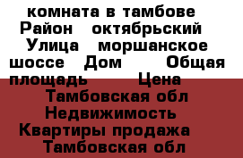 комната в тамбове › Район ­ октябрьский › Улица ­ моршанское шоссе › Дом ­ 4 › Общая площадь ­ 13 › Цена ­ 470 - Тамбовская обл. Недвижимость » Квартиры продажа   . Тамбовская обл.